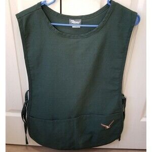 Fame F12  cobblers vest smock green with embroidered owl in flight po# 6017190